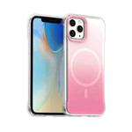 For iPhone 11 Pro Borderless Series Magnetic MagSafe Gradient Color Phone Case(Pink)