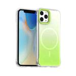 For iPhone 11 Pro Borderless Series Magnetic MagSafe Gradient Color Phone Case(Green)