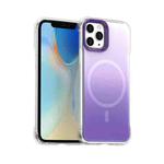 For iPhone 11 Pro Borderless Series Magnetic MagSafe Gradient Color Phone Case(Purple)