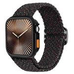 For Apple Watch 44mm / 45mm Ladder Buckle Loop Nylon Watch Band with TPU Case(Starlight Black)