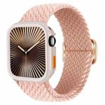 For Apple Watch 40mm / 41mm Ladder Buckle Loop Nylon Watch Band with TPU Case(Pink)