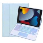 For iPad 10.2 2021 / 2019 / Air 2019 A102B-AS Backlight Bluetooth Touch Keyboard Leather Tablet Case with Pen Slot(Blue)
