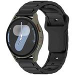 18mm I-Shaped Solid Color Silicone Watch Band(Black)