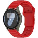 18mm I-Shaped Solid Color Silicone Watch Band(Red)