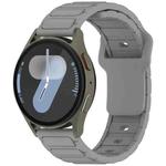 18mm I-Shaped Solid Color Silicone Watch Band(Grey)