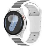 18mm I-Shaped Dual Color Silicone Watch Band(White Grey)