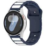 18mm I-Shaped Dual Color Silicone Watch Band(Midnight Blue White)