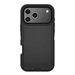 For iPhone 17 Pro Max Kalebol Shockproof PC Hybrid TPU Phone Case with Back Clip(Black)