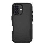 For iPhone 17 Kalebol Shockproof PC Hybrid TPU Phone Case with Back Clip(Black)