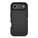 For iPhone 17 Air Kalebol Shockproof PC Hybrid TPU Phone Case with Back Clip(Black)