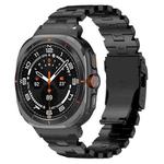 For Samsung Galaxy Watch Ultra 47mm Butterfly Safety Buckle Titanium Alloy Watch Band(Black)