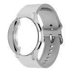 For Samsung Galaxy Watch 7 44mm Silicone Watch Band with PC Case(Grey)