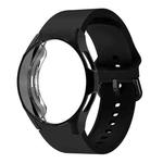 For Samsung Galaxy Watch 7 44mm Silicone Watch Band with PC Case(Black)