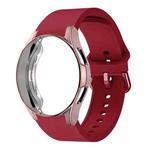 For Samsung Galaxy Watch 4 Classic 42mm Silicone Watch Band with PC Case(Red)