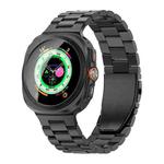 For Samsung Galaxy Watch Ultra 47mm Three Beads Flat Buckle Titanium Alloy Watch Band(Black)