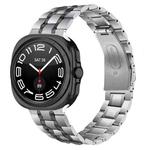 For Samsung Galaxy Watch8 / Watch8 Classic Five Beads Stainless Steel Metal Watch Band(Silver Black)