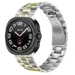 For Samsung Galaxy Watch8 / Watch8 Classic Five Beads Stainless Steel Metal Watch Band(Silver Gold)