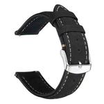 14mm xDfind Retro Crazy Horse Texture Leather Watch Band(Black)