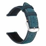 18mm xDfind Retro Crazy Horse Texture Leather Watch Band(Blue)