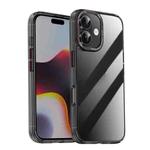 For iPhone 16 iPAKY MG Series Transparent PC+TPU Phone Case(Transparent Black)