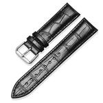18mm xDfind Bamboo Texture Pin Buckle Leather Watch Band(Black)