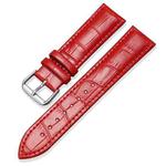 18mm xDfind Bamboo Texture Pin Buckle Leather Watch Band(Red)