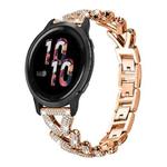 20mm For Garmin Venu / Venu 2 / Sq / Sq2 xDfind Small Twist Diamond Metal Watch Band(Rose Gold)
