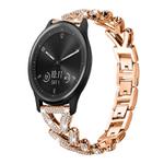 20mm For Garmin Vivomove Sport / Vivoactive5 / 3 xDfind Small Twist Diamond Metal Watch Band(Rose Gold)