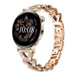 20mm For Huawei Watch GT4 / GT3 / GT2 xDfind Small Twist Diamond Metal Watch Band(Rose Gold)