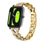 20mm For Xiaomi Haylou RS4 Plus LS11 / LS12 xDfind Small Twist Diamond Metal Watch Band(Gold)