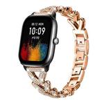 20mm For Amazfit GTS4 Mini/3/2 /2e/2 Mini xDfind Small Twist Diamond Metal Watch Band(Rose Gold)