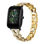 20mm For Amazfit Bip U / Bip Lite / Bip 3 Pro xDfind Small Twist Diamond Metal Watch Band(Gold)
