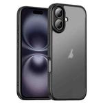For iPhone 16 iPAKY Bright Color Frosted Series Shockproof PC+TPU Phone Case(Black)