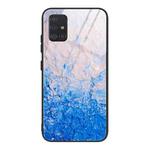 For Samsung Galaxy A51 Marble Pattern Glass Protective Case(DL07)