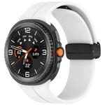 For Samsung Galaxy Watch 8 / 8 Classic xDfind Fold Black Buckle Magnetic Silicone Watch Band(Silver)