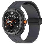 For Samsung Galaxy Watch 8 / 8 Classic xDfind Fold Black Buckle Magnetic Silicone Watch Band(Grey)