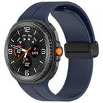For Samsung Galaxy Watch 8 / 8 Classic xDfind Fold Black Buckle Magnetic Silicone Watch Band(Midnight Blue)