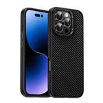 For iPhone 16 Pro Max iPAKY Star Lord Series Carbon Fiber Textured Oil Spray PC+TPU Phone Case(Black)