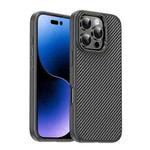 For iPhone 16 Pro Max iPAKY Star Lord Series Carbon Fiber Textured Oil Spray PC+TPU Phone Case(Grey)
