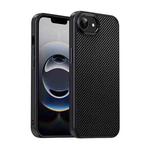 For iPhone 16e iPAKY Star Lord Series Carbon Fiber Textured Oil Spray PC+TPU Phone Case(Black)