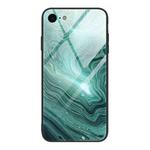 For iPhone SE 2022 / SE 2020 / 8 / 7 Marble Pattern Glass Protective Case(DL02)