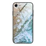 For iPhone SE 2022 / SE 2020 / 8 / 7 Marble Pattern Glass Protective Case(DL06)