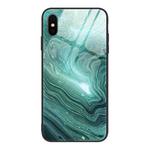 For iPhone X Marble Pattern Glass Protective Case(DL02)