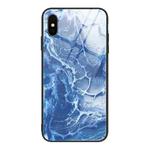 For iPhone X Marble Pattern Glass Protective Case(DL03)