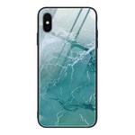 For iPhone X Marble Pattern Glass Protective Case(DL04)
