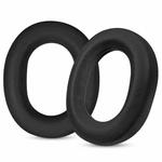 2pcs Snap-on Leather Earpads For Huawei FreeBuds Studio, Material:Protein Black