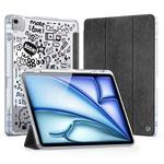 For iPad Air 13 2024 / 2025 DUX DUCIS Unid Series Painted PU+TPU Smart Sleeping Tablet Leather Case(Black)