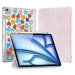For iPad Air 13 2024 / 2025 DUX DUCIS Unid Series Painted PU+TPU Smart Sleeping Tablet Leather Case(Pink)