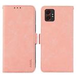 For Samsung Galaxy XCover7 Pro ABEEL Frosted Magnetic RFID Leather Phone Case(Pink)