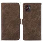 For Samsung Galaxy XCover7 Pro ABEEL Frosted Magnetic RFID Leather Phone Case(Brown)